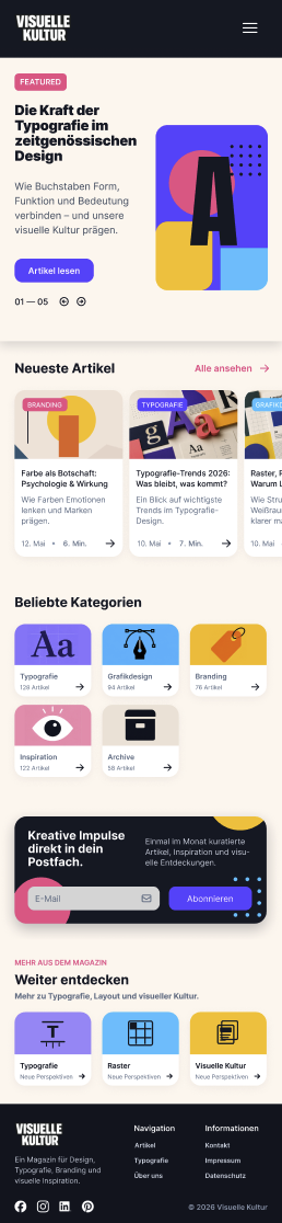 Blog, mobile view